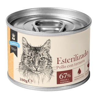 Criadores Esterilizado Pollo y Ternera lata para gatos